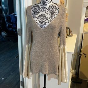 Free People Velvet Sleeve Top